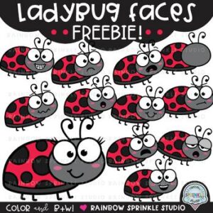 Ladybug Faces Clipart FREEBIE!