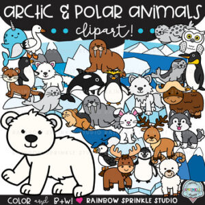 Arctic and Polar Animals Clipart MEGA Set!