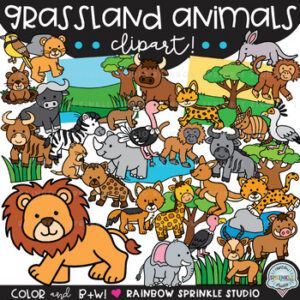 Grassland Animals Clipart MEGA Set!