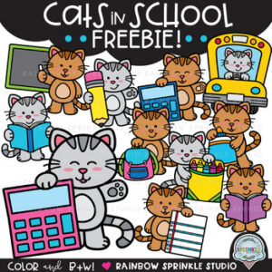 Cats in School Clipart FREEBIE!