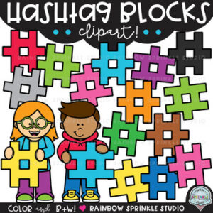 Hashtag Blocks Clipart Mega Set!