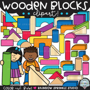Wooden Blocks Clipart Mega Set!