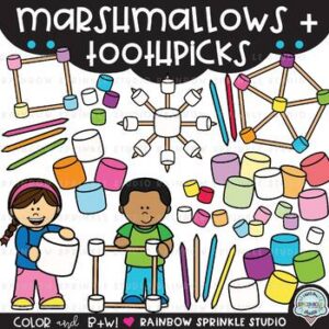 Marshmallows and Toothpicks Clipart Mega Set!