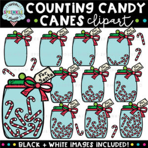 Counting Candy Canes Clipart