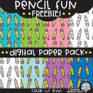Pencil Fun Digital Paper FREEBIE!