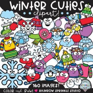 Winter Cuties Clipart MEGA Set