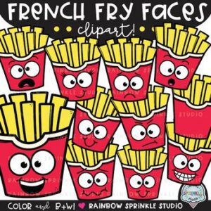 French Fry Faces Clipart