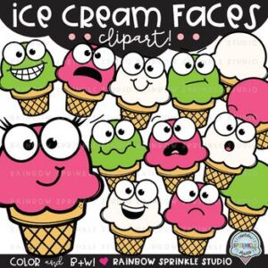Ice Cream Faces Clipart