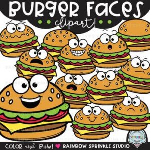 Burger Faces Clipart