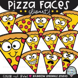 Pizza Faces Clipart