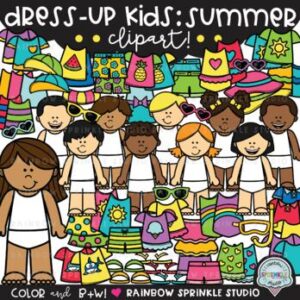 Dress-Up Kids: Summer Clipart