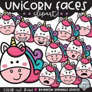 Unicorn Faces Clipart