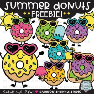 Summer Donuts Clipart FREEBIE