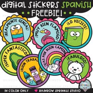Digital Stickers SPANISH Clipart FREEBIE