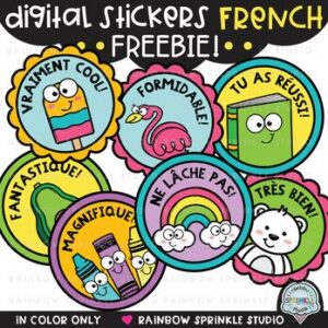 Digital Stickers FRENCH Clipart FREEBIE
