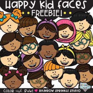 Happy Kid Faces Clipart FREEBIE!