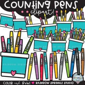 Counting Pens Clipart