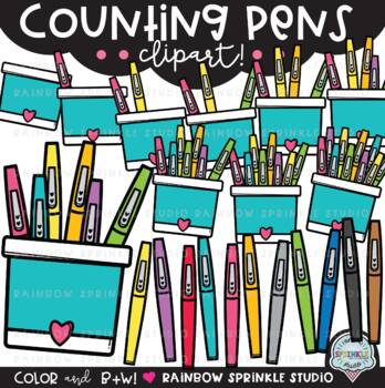 Counting Pens Clipart