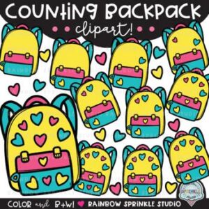 Counting Backpack Clipart