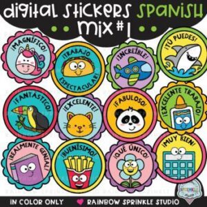 Digital Sticker Spanish Mix 1