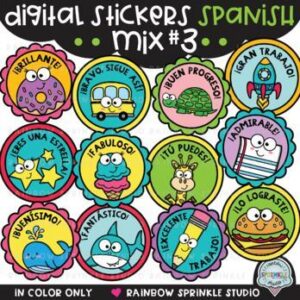 Digital Sticker Spanish Mix 3