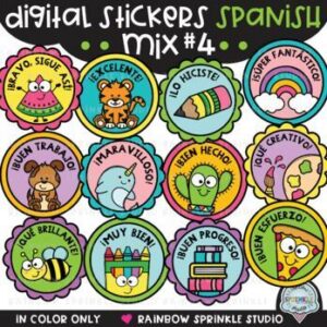 Digital Sticker Spanish Mix 4