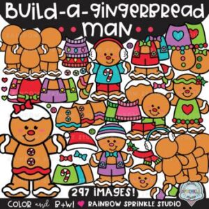 Build a Gingerbread Man Clipart MEGA Set