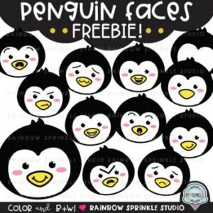 Penguin Faces Clipart FREEBIE!