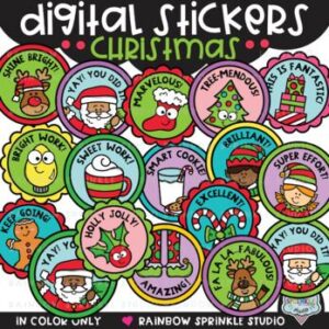 Digital Stickers Christmas Clipart