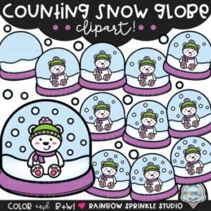 Counting Snow Globe Clipart