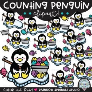 Counting Penguin Clipart