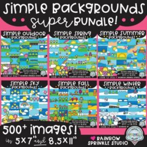 Simple Backgrounds Clipart SUPER Bundle