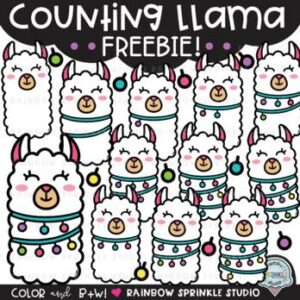 Counting Llama Clipart FREEBIE!
