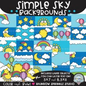 Simple Sky Backgrounds Clipart MEGA Set