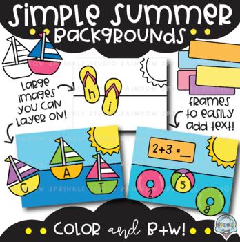 Simple Summer Backgrounds Clipart MEGA Set - Image 2