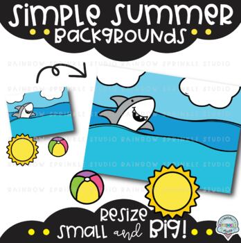 Simple Summer Backgrounds Clipart MEGA Set - Image 3