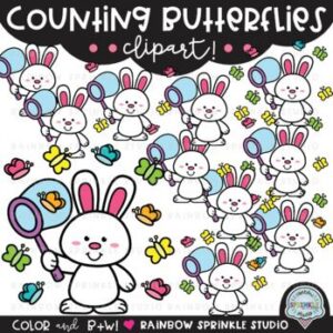 Counting Butterflies Clipart