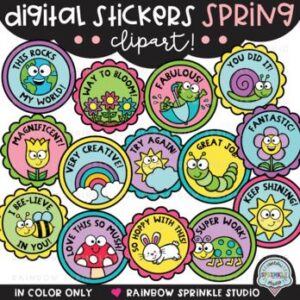 Digital Stickers Spring Clipart