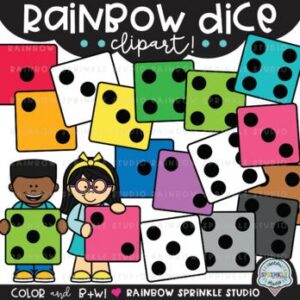 Rainbow Dice Clipart