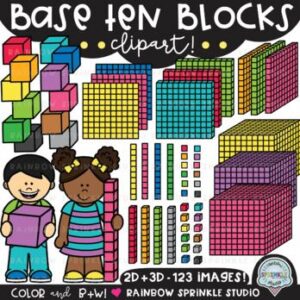 Base Ten Blocks Clipart MEGA Set