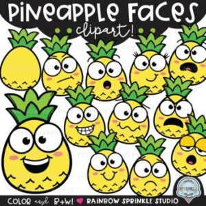 Pineapple Faces Clipart