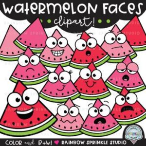 Watermelon Faces Clipart
