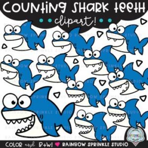 Counting Shark Teeth Clipart
