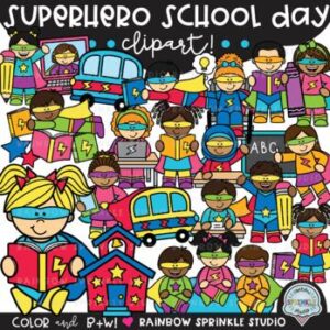 Superhero School Day Clipart