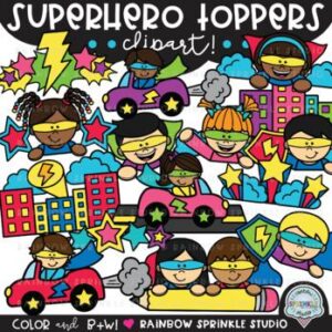 Superhero Toppers Clipart