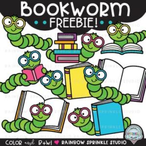 Bookworm Clipart FREEBIE!