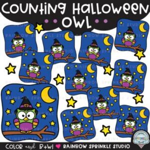 Counting Halloween Owl Clipart