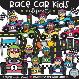 Race Car Kids Clipart