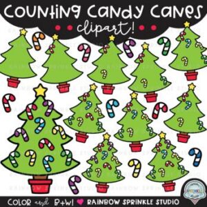 Counting Candy Canes Clipart