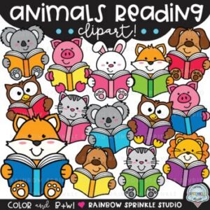 Animals Reading Clipart